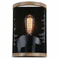 Perfecttwinkle 8 in. Kodiak Wall Light, Black & Burnished Teak PE3261405